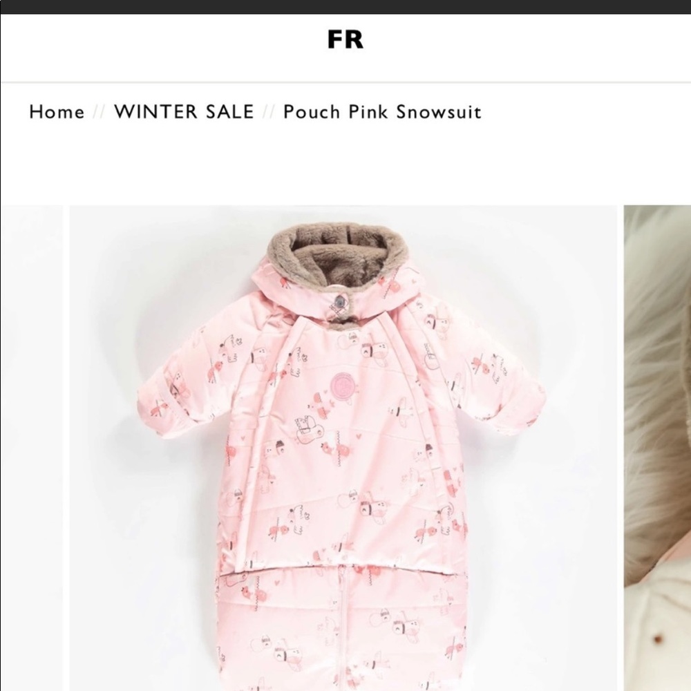 Souris Mini 3-6 month pink snowsuit